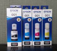 EPSON 001 BK ,C,M,Y(C13T03Y100-400) สีดำ ฟ้า ชมพู เหลือง หมึกเติมอิงค์เจ็ท( จำนวน 1 ชุด 4 สี)แท้ศุนย์ BY EPSON