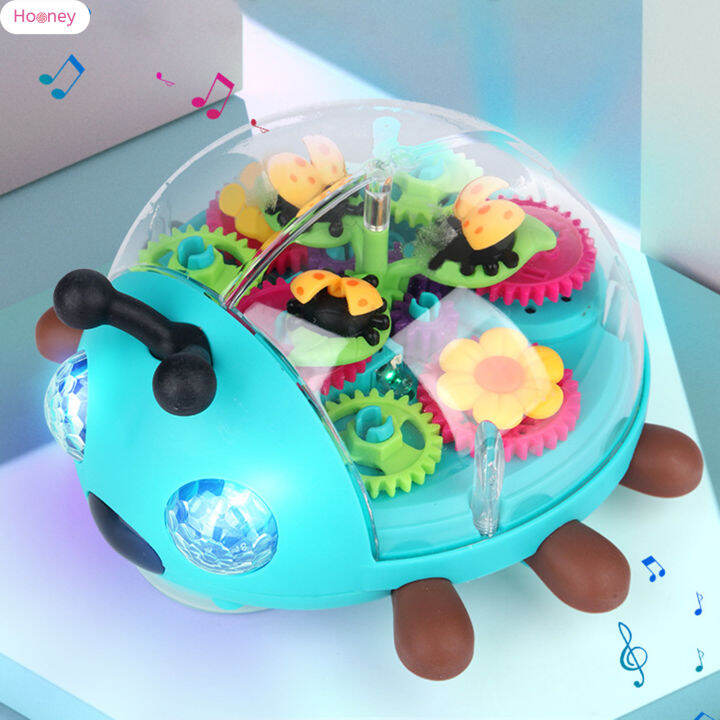 HOONEY Electric Toy Beetle Car with Light Music Mechanical Toy Vehicle