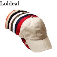 Loldeal ล้างหมวกเบสบอล Unisex ลิ้นเป็ดผ้าฝ้ายสีทึบสบาย