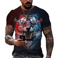 2023Anime T Shirts Mens Tee Animal 3D Digital Printing Summer Short Sleeved Harajuku Loose Pullover Casual O-neck Oversized Shirts