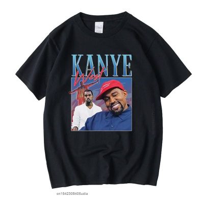 Kanye West Homage มังงะวินเทจเสื้อยืดสีดำชายและหญิง