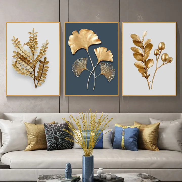 55x62cmx3pcs Customize Size Golden Leaf Wall Art Picture 3 Panel Canvas Print Poster For Living Room Artwork No Frame Lazada Singapore - Panel Canvas Wall Art Frame 55x62cmx3pcs Customize Size Golden Leaf Wall Art Picture 3 Panel Canvas Print Poster For Living Room Artwork No Frame Lazada Singapore - Panel Canvas Wall Art Frame