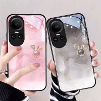 เคส OPPO Reno 10 10 Pro 10 Pro + Plus 5G,เคส A98 OPPO A38 A78 A18 A58 A57 A74 A77S A95 Reno 8T 8 5G เคส7Z 8Z ใหม่น่ารัก3D กระต่ายฟอยล์ภาพวาดหมึกฝาครอบเลนส์ป้องกันกล้องเคสกันกระแทกเคสโทรศัพท์ทนต่อสิ่งสกปรกกระจกเทมเปอร์รอยขีดข่วน