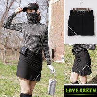 กระโปรงกอล์ฟผู้หญิง ดีเทลจีบข้าง กระโปรงสีดำ Sidiohi Womens Golf Skirt (Pre-Order) - Love Green