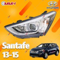 Hyundai Santafe IX45  13 14 15  ไฟหน้าสำหรับ ไฟหน้า โคมไฟหน้า ไฟหน้า​โปรเจค​เตอร์​ โคมไฟหรถยนต์ เลนส์กระจก headlamp headlight front light lens