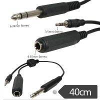 ERE 6.35mm male to 3.5mm Male  4Pole and 6.35mm Female Stereo Audio Extension Cable 0.4m Cables