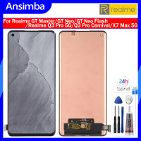 Ansimba โอแอลอีดีหน้าจออะไหล่สำหรับ Realme GT Master/GT Neo/gt Neo Flash/ Q3 Realme Pro 5G/Q3 Pro Carnivinival/Realme X7ชุดดิจิไทเซอร์หน้าจอสัมผัส LCD สูงสุดสำหรับ Realme GT Master รุ่น RMX3363 RMX3360 lcd