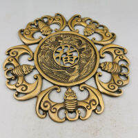 Brand New Antique Bronze Collection ทองเหลือง Wufufu ตัวอักษรของตกแต่งบ้านมังกรทองแดงบริสุทธิ์โบราณ Phoenix Wufu ยี่ห้องานฝีมือแบบแขวน