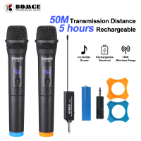 BOMGE VHF 3.5mm 6.35mm Wireless Microphone Handheld Mic Megaphone with Mini Receiver for Loudspeaker Karaoke KTV Speech