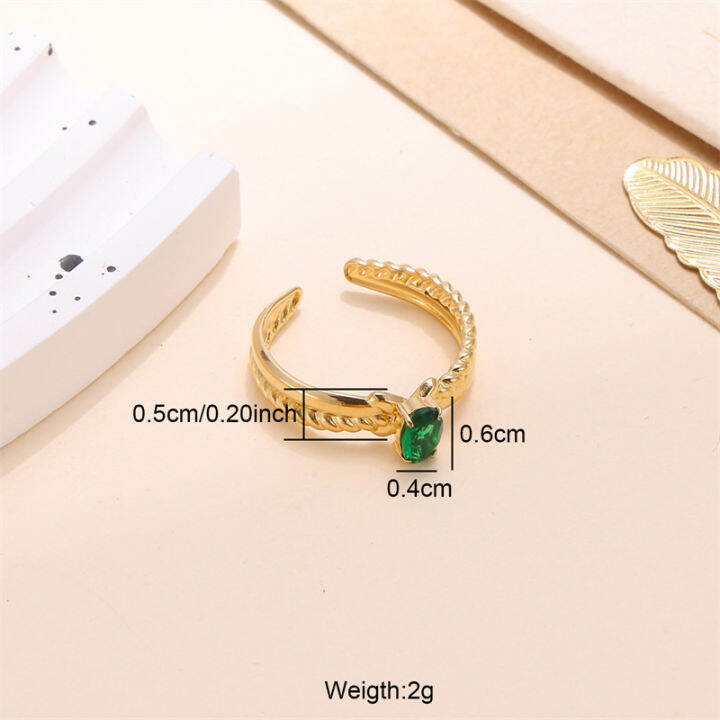 ins-style-simple-open-ring-แหวนทองคำขาวสำหรับผู้หญิง-แหวนไทเทเนียม-zircon-pointer-ring-8aam