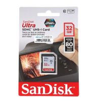 Sandisk เมมโมรี่การ์ด SD Card 32GB Ultra (SDHC, Class 10) 80MB/s.