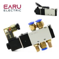 4V110-06 1/8 Inch Pneumatic Solenoid Valve 5 Way Port 2 Position Gas Air Electric Magnetic Valves DC12V 24V 110 V220V Coil Volt