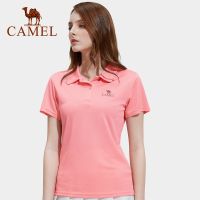 Cameljeans เสื้อยืดผู้หญิง,เสื้อโปโลแขนสั้นแห้งเร็วผ้าวิสคอสเย็นสำหรับใส่เล่นกีฬา