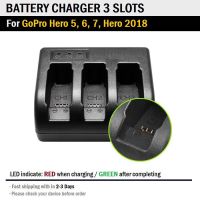 ??HOT!!ลดราคา?? แท่น ชาร์ท แบตเตอรี่ 3 ช่อง สำหรับ GoPro 5 6 7 Black HERO 2018 - Smart 3 Slots Charger Battery for GoPro Hero 5 6 7 2018 ##ที่ชาร์จ แท็บเล็ต ไร้สาย เสียง หูฟัง ลำโพง Wireless USB ปลั๊ก เมาท์ HDMI สายคอมพิวเตอร์