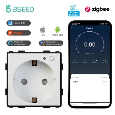 BSEED Zigbee เต้าเสียบไฟปลั๊กอัจฉริยะช่องเสียบอินเทอร์เน็ตไฟฟ้าช่องเสียบผนังบ้านอัจฉริยะ Tuya ควบคุมแบบไร้สาย Google Alexa