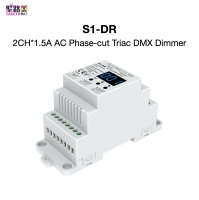 2021S1-DR AC Triac DMX Dimmer AC100V-240V DIN Rail 2 Channel 2CH, Dual Channel Output Silicon DMX512 LED Controller