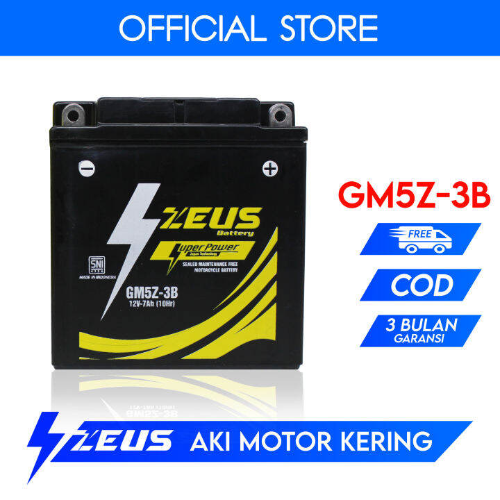 Zeus Battery GM5Z Super Power Cocok Untuk Motor Megapro Lama, Prima