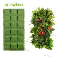 18 Pockets Vertical Wall-mounted Planting Bags Non-woven Fabrics Planter Green Wall Hanging Bags Garden Tools YB23TH