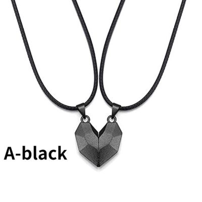 JDY6H Fashion Couple Heart Stainless Steel Pendant Necklace Engagement Necklaces for Women Couple Jewelry Birthday Anniversary Gift