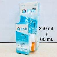 ชุดสุดคุ้ม Q-Eye ( คิว-อาย ) น้ำยาทำความสะอาดคอนแทคเลนส์  250ml.  แถมฟรี 60 มล. ( 1 ขวด )