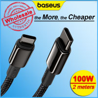 BASEUS 100W สายเคเบิล Type-C To Type-C 5A กระแสไฟสูงสายเคเบิลข้อมูลสายชาร์จเร็ว2เมตร