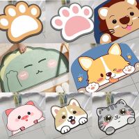 Kawaii Cat Paw Bath Mats Bathroom Non Slip Cute Thick Floor Mat Super Absorbent Cartoon Front Door Plush Mats Korean Bath Mat