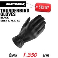 ถุงมือไบท์เกอร์หนังแท้ SPIDI THUNDERBIRD GLOVES BLACK