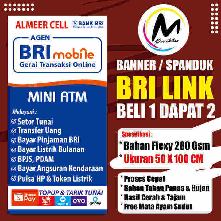 Banner Agen Brilink Mobile Ukuran 50x100 | Lazada Indonesia