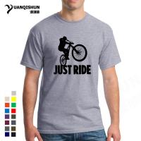 Just Ride Mtb Mounn Biking T Shirt 16 Colors Cotton Men Vintage Short Sleeve Clothes Round Neck Printed T-Shirt Plus Size