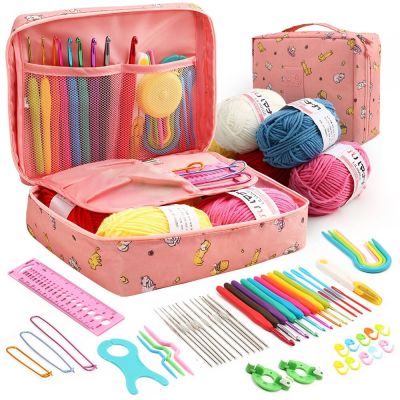 ☌ 53 Novice Crochet Kits For Beginners and Multi-color Storage Kits For Portable Hand DIY Knitting Tools