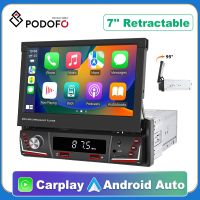 Podofo 1Din 7 HD Car Radio Android auto Universal Multimedia Player with BT FM Radio Receiver Support TF/USB Rear View Camera