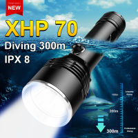 NEW XHP70 Professional Diving Flashlight 18650 Outdoor Lighting Rechargeable Torch IP86 Waterproof Scuba Diving Powerful lantern