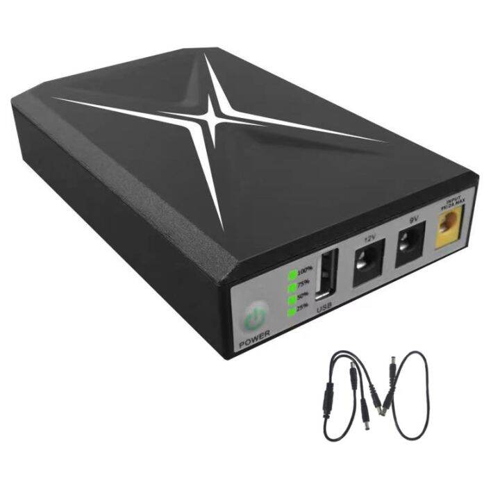 10400mAh Mini UPS Battery Backup USB 5V2A 5.5x2.5mm 9V1A 12V1A Portable