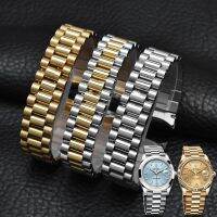 Solid fine steel band three bead watch band for rolex oyster type constant motion weekly calendar metal watch chain 20mm