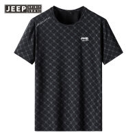 เสื้อยืดลาย JEEP SPIRIT 2023ฤดูร้อน Explosions Full B Word สำหรับทั้งหญิงและชายเสื้อแขนสั้นผ้าไหมน้ำแข็งครึ่งแขนแบรนด์แฟชั่น