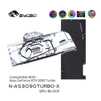 Bykski GPU Water Block ใช้สำหรับ ASUS RTX3090 TURBO Graphics Card Cooled/พร้อม Backplane Copper Radiator Coolling,N-AS3090TURBO-X