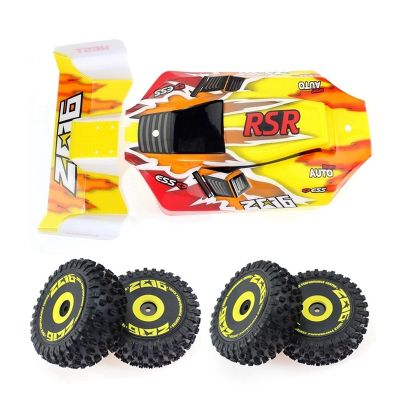 RC Car Body Shell Tail Wing and Wheel Tire Set for Wltoys 144001 144010 1/14 RC Car Upgrade Parts Spare Accessories