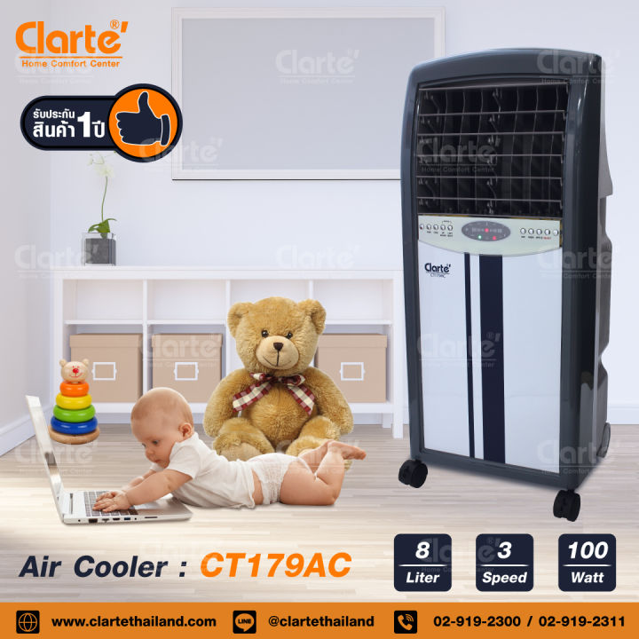 clarte-พัดลมไอเย็น-รุ่น-ct179ac-กล่องไม่สวยสินค้าตกเกรดไม่มีรีโมท-ไม่มีคลูเจล-jay-market