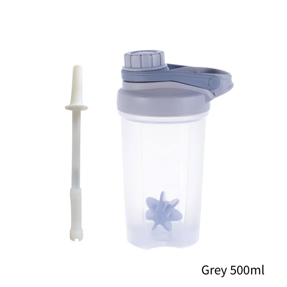 1pc Shaker Cup, Protein Powder And Smoothie Mixer Cup With Large Capacity,  Measuring Marks, Mixing Ball & Handle, Plastic Sport Water Bottle