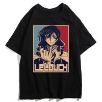 เสื้อยืดแขนสั้น พิมพ์ลายการ์ตูนอนิเมะ Code Ge Lelouch Lamperouge สไตล์ฮาราจูกุ สําหรับผู้หญิง และผู้ชายSize S-5XL  N1V2