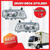 ไฟหน้า สีขาว (1 คู่) ISUZU DECA 270,320 ปี 1996 *ส่งฟรี!! รับประกัน 6 เดือน**