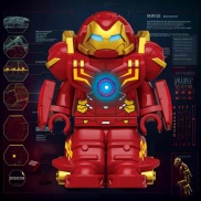 Compatible with Lego Avengers Iron Man Hulkbuster Armor Figure Assembled