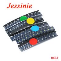 50pcs (5 colors x 10pcs) 0603 SMT SMD LED Chip Assorted Kit Blue Red White Green Yellow Light Emitting Diode Lamp