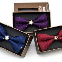 Mens bow tie double silver point flat head Korean version of the bow with diamond inset manufacturers spot ties for men Boys Clothing