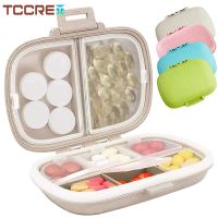 8 Grids Organizer Container Tablets Travel Pill Box with Seal Ring  Wheat Straw Container for Medicines Vitamin Cod Liver Oil Medicine  First Aid Stor