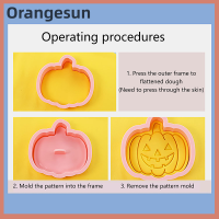 ???Orangesun ชุดที่ตัดคุ้กกี้ทรงฮาโลวีน10ชิ้นตกแต่งฮาโลวีนแม่พิมพ์บิสกิตพิมพ์กดคุกกี้ฟักทองแบบกดได้