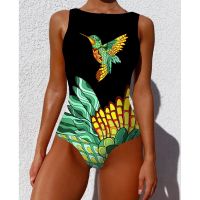 Print One Piece Swimsuit 2023 New Push Up Swimwear Women Vintage Retro Bathing Suits Bodysuit Beach Wear Backless Monokini