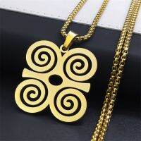 Adinkra Sankofa สัญลักษณ์ DWENNIMMEN สร้อยคอสำหรับผู้หญิงสแตนเลสชายตะวันตก N ภูมิปัญญาสร้อยโซ่เครื่องประดับ N8086S01