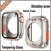 Nylon strap + case For Apple Watch Case 44mm 45mm 41mm 40mm Tempered Glass Cover Change to Ultra For iWatch Series 8 7 SE 6 5 3 Cases Cases