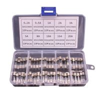 XMM-100 Pcs 5x20mm Quick Blow Glass Tube Fuse Assorted Kits Fast-blow Glass Fuses 0.2a~20a